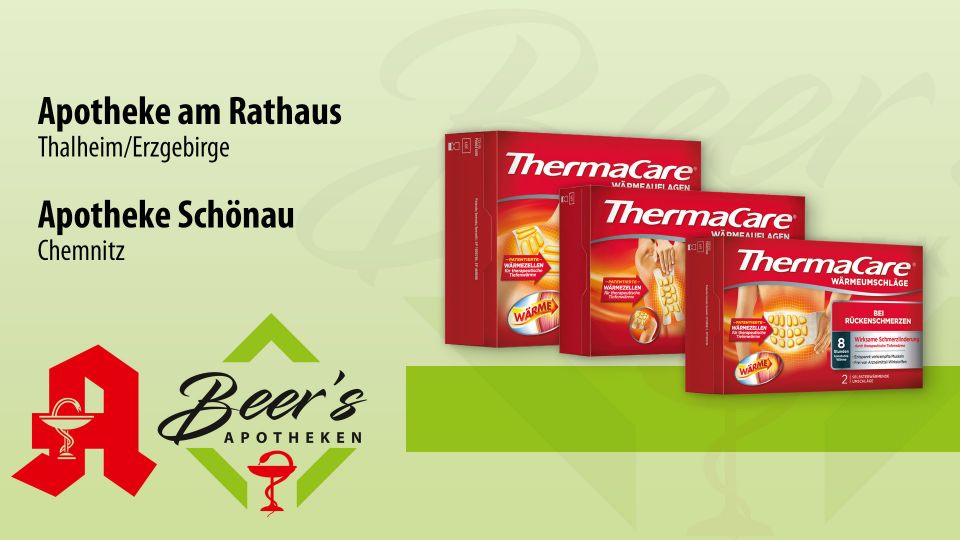 ThermaCare® Wärmeauflagen, vorrätiges Produktsortiment