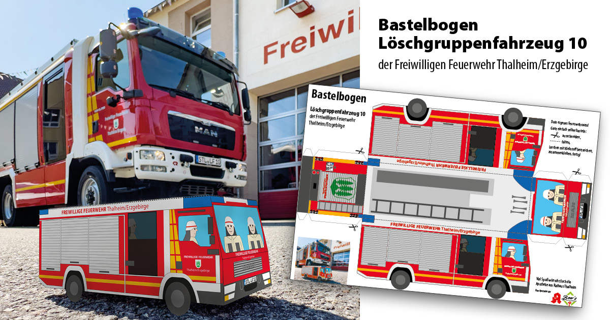 Bastelbogen Löschgruppenfahrzeug 10 der Freiwilligen Feuerwehr Thalheim/Erzgebirge