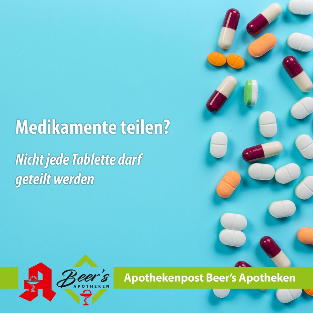 Nicht jede Tablette darf geteilt werden