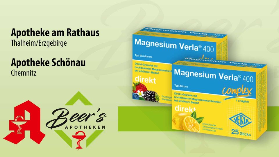 Magnesium Verla® 400 Direkt, 25 Sticks Waldbeere oder Zitrone