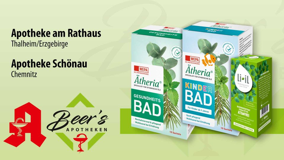 Erkältungsbäder, vorrätiges Produktsortiment