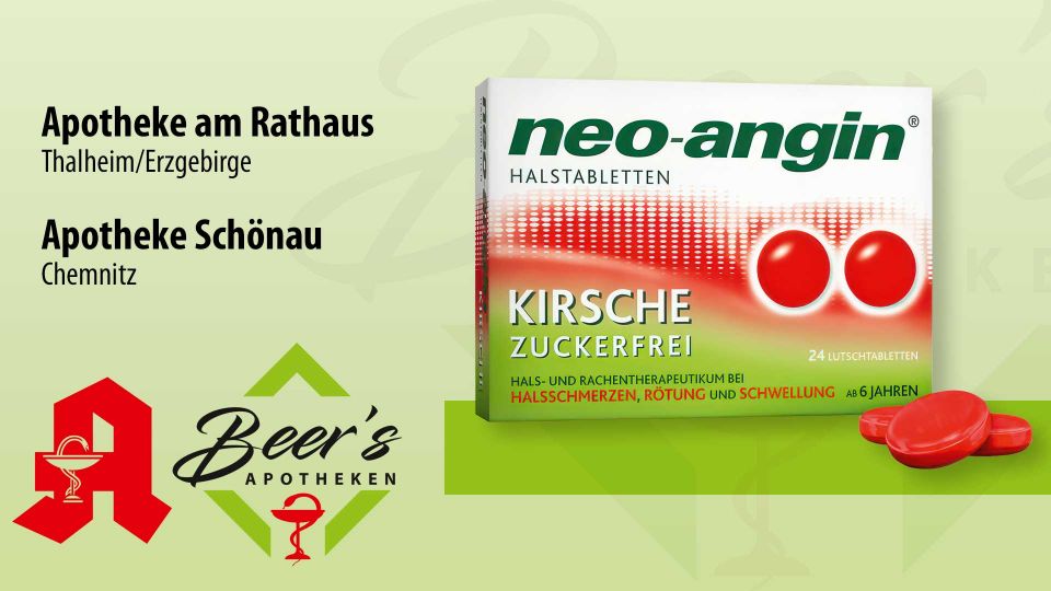 neo-angin® Kirsche, zuckerfrei, 24 Lutschtabketten